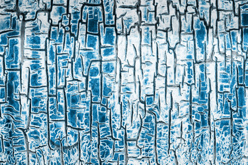 Cracks grunge background.  Abstract blue background
