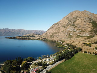 Aerial View Glendu Bay, Lake Wanaka, New Zealand