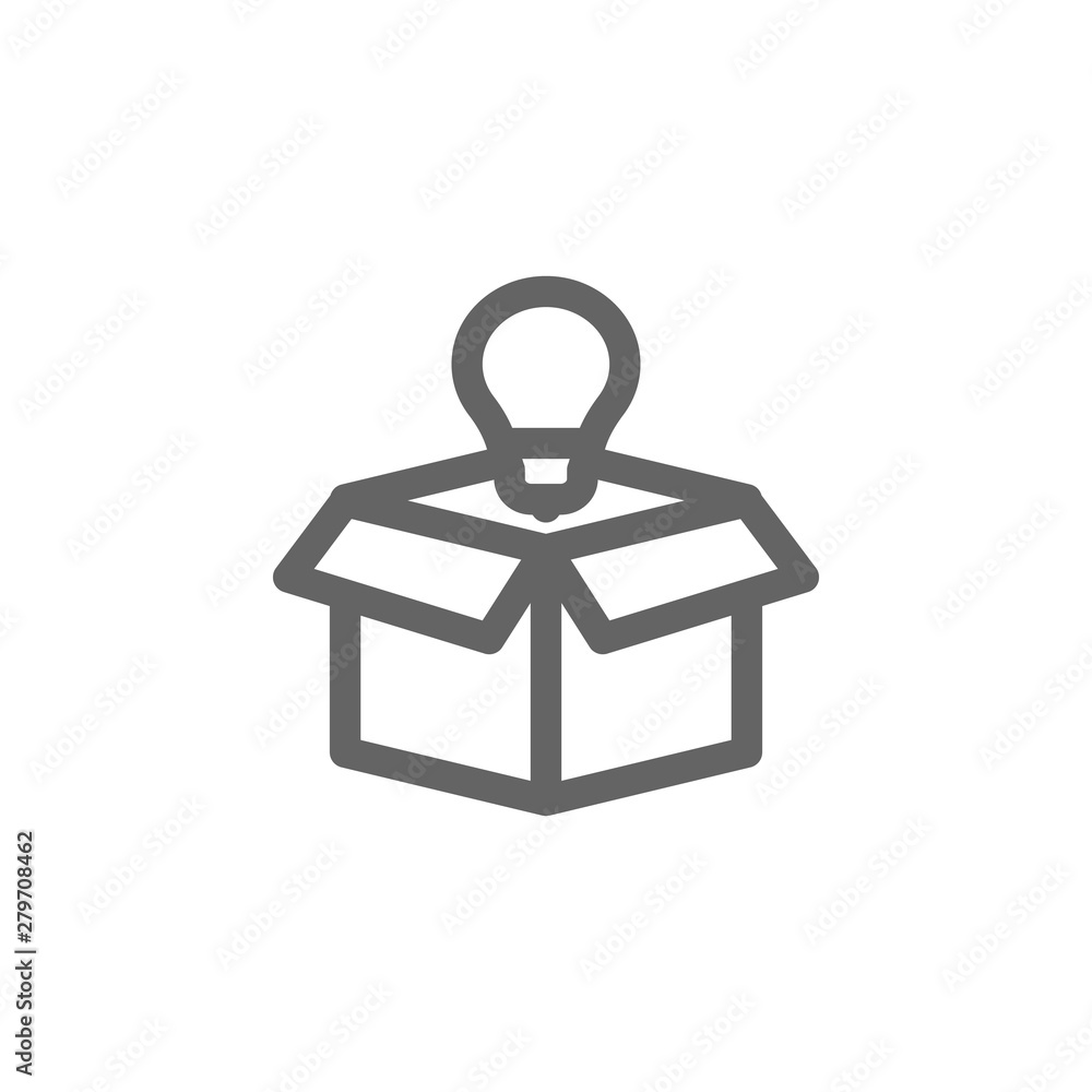 Poster box idea lamp icon. element of simple icon