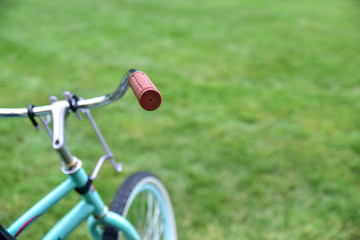 Fototapeta na wymiar vintage bicycle parked along the grass