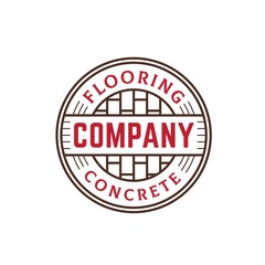 Flooring and concrete seal line art logo design