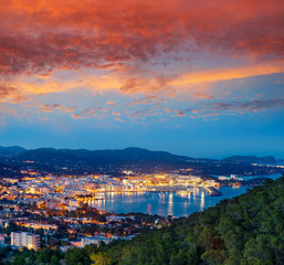 Fototapeta Santa Eulalia Eularia des Riu skyline Ibiza obraz