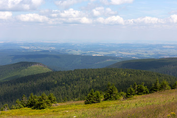 Fototapeta premium Mountain Jesenik in Moravia, very green and clear Nature with cleanest Air in central Europe, Czech Republic