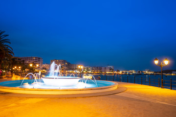 Santa Eulalia of Ibiza sunset beach in Balearics