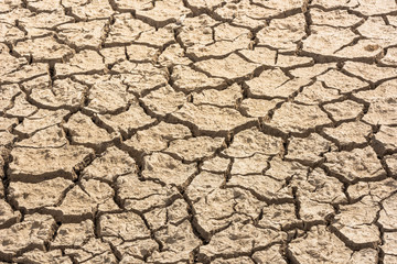 Desert soil due to climate change. Detail shot. Texture. Horizontal.