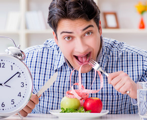 Concept of slow service in the restaurant