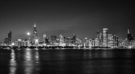 Plakat big city skyline at night