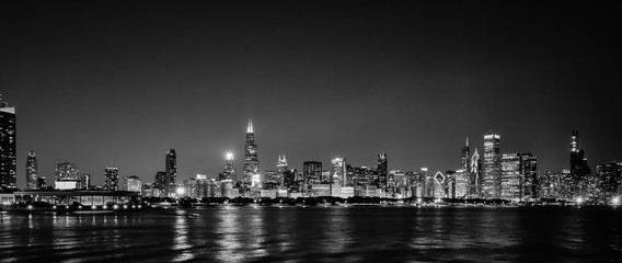 Fototapeta na wymiar big city skyline at night