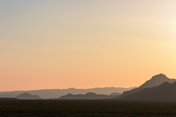 Obraz premium Landscape view of Big Bend National Park during the sunset in Texas.