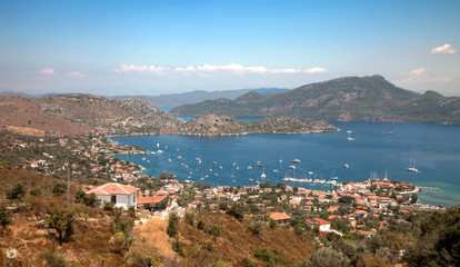 Fototapeta na wymiar view of the city of Selimiye Turkey