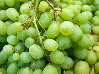 Green grapes close-up.