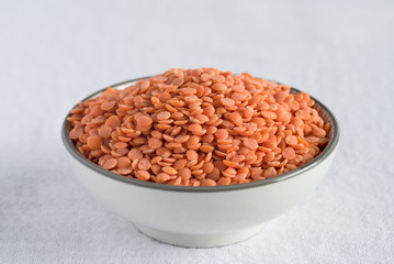 Red Lentils in a Bowl