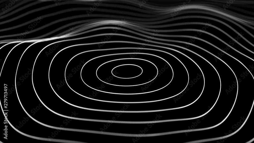 Poster abstract dynamic wave of lines. network of white lines. big data. digital background. spider's web. 
