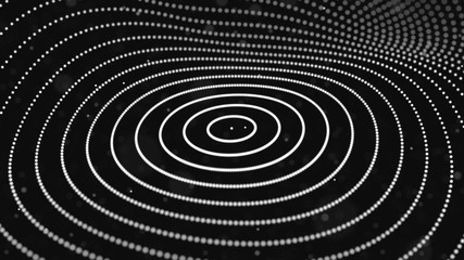 Abstract dynamic wave of particles. Network of bright points or dots. Big data. Digital background. Spider's web. 4K illustration. 3d rendering.