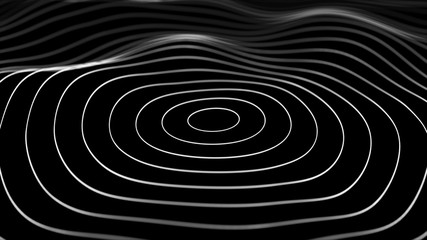 Abstract dynamic wave of lines. Network of white lines. Big data. Digital background. Spider's web. 4K illustration. 3d rendering.