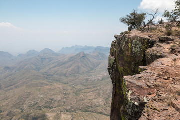 Fototapeta na wymiar Landscape view of Big Bend National Park as seen from the top of the Chisos Basin (Texas).