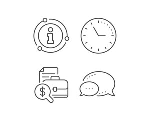 Accounting report line icon. Chat bubble, info sign elements. Audit sign. Check finance symbol. Linear accounting report outline icon. Information bubble. Vector