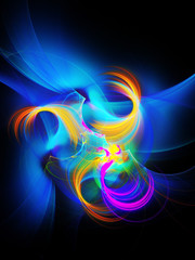blue abstract fractal background 3d rendering illustration