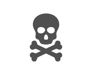 Laboratory toxic sign. Chemical hazard icon. Death skull symbol. Classic flat style. Simple chemical hazard icon. Vector