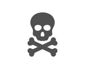 Laboratory toxic sign. Chemical hazard icon. Death skull symbol. Classic flat style. Simple chemical hazard icon. Vector