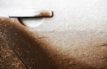 Muddy car detail