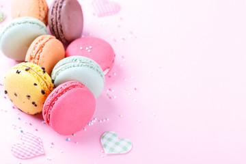 Colorful french macarons