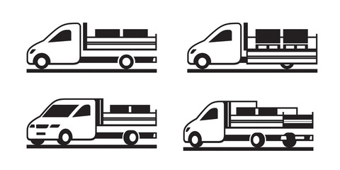 Construction tipper truck in different perspective - vector illustration