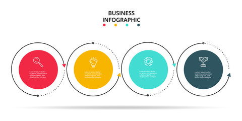 Creative concept for infographic with 4 steps, options, parts or processes. Business data visualization.
