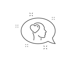 Friend line icon. Chat bubble design. Friendship love sign. Assistance business symbol. Outline concept. Thin line friend icon. Vector