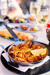Seafood paella