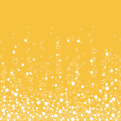 Fizzy champagne drink isolated on white background. Air bubbles. Vector