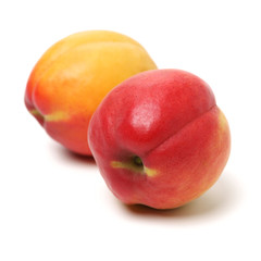 Fresh apricot fruits isolated on white background