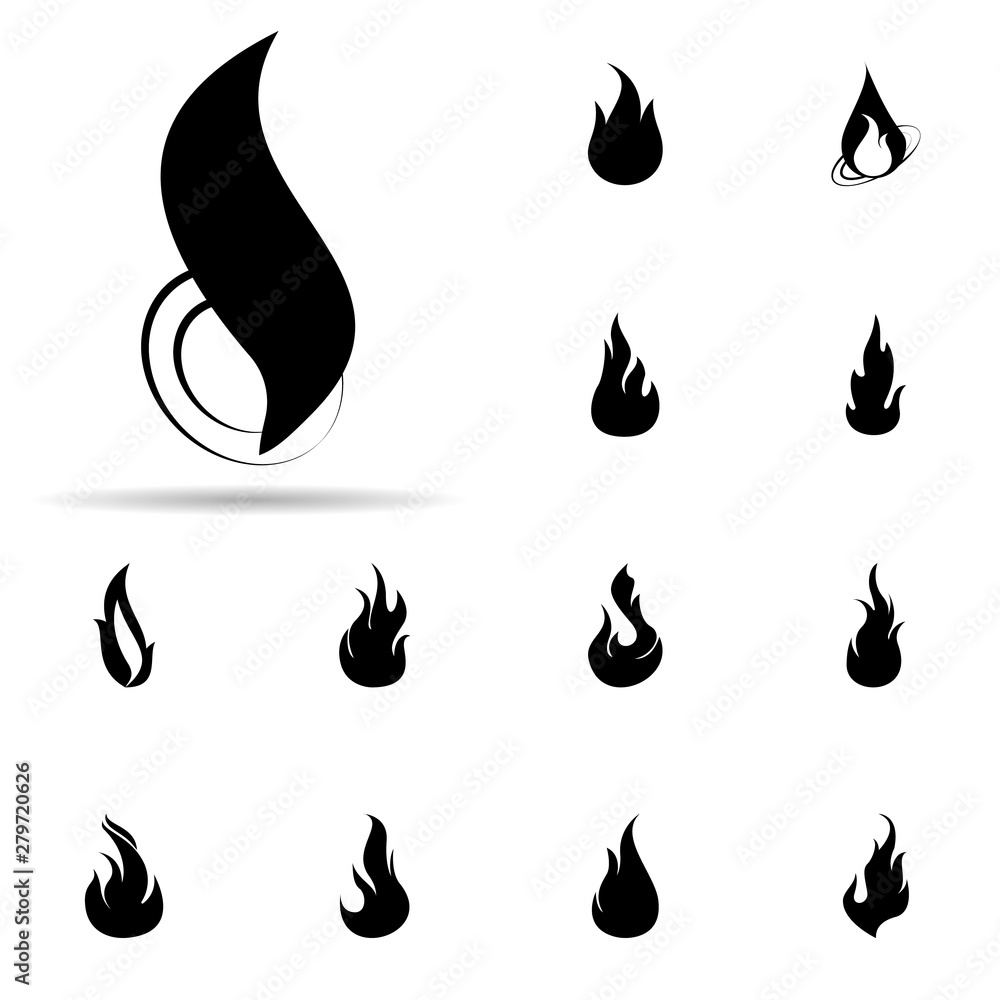 Poster fire, flame icon. universal set of fire for website design and development, app development