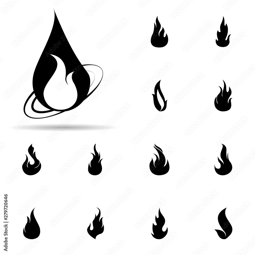 Poster fire, flame icon. universal set of fire for website design and development, app development