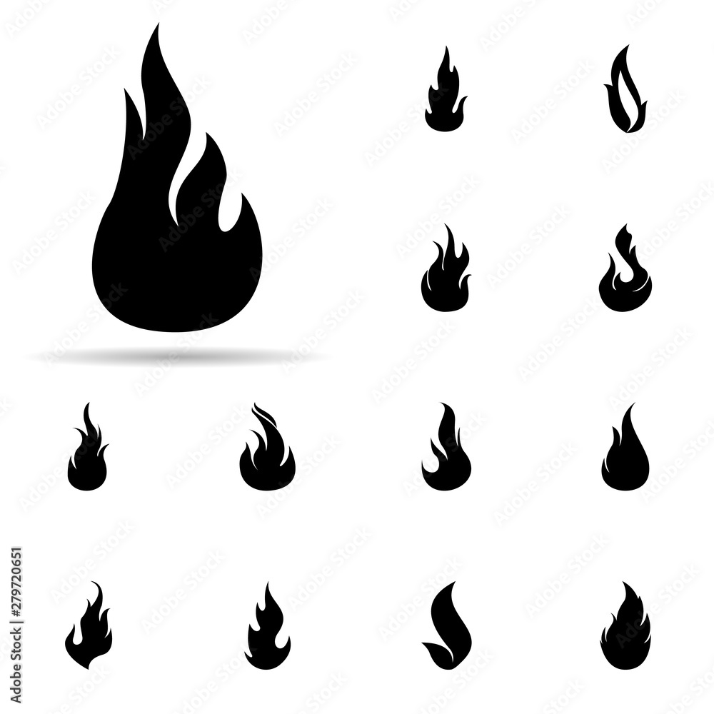 Poster fire, flame icon. universal set of fire for website design and development, app development