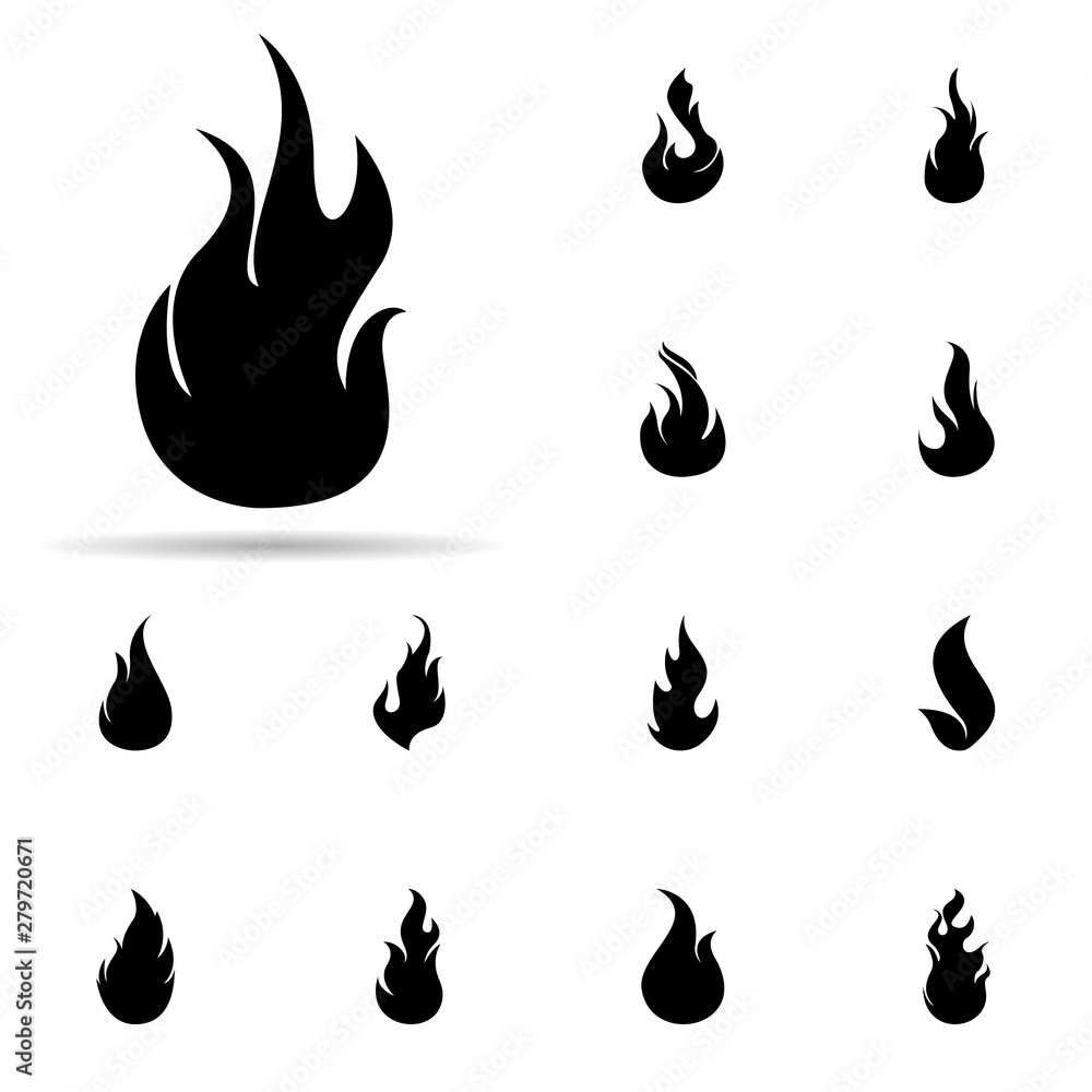 Poster fire, flame icon. universal set of fire for website design and development, app development