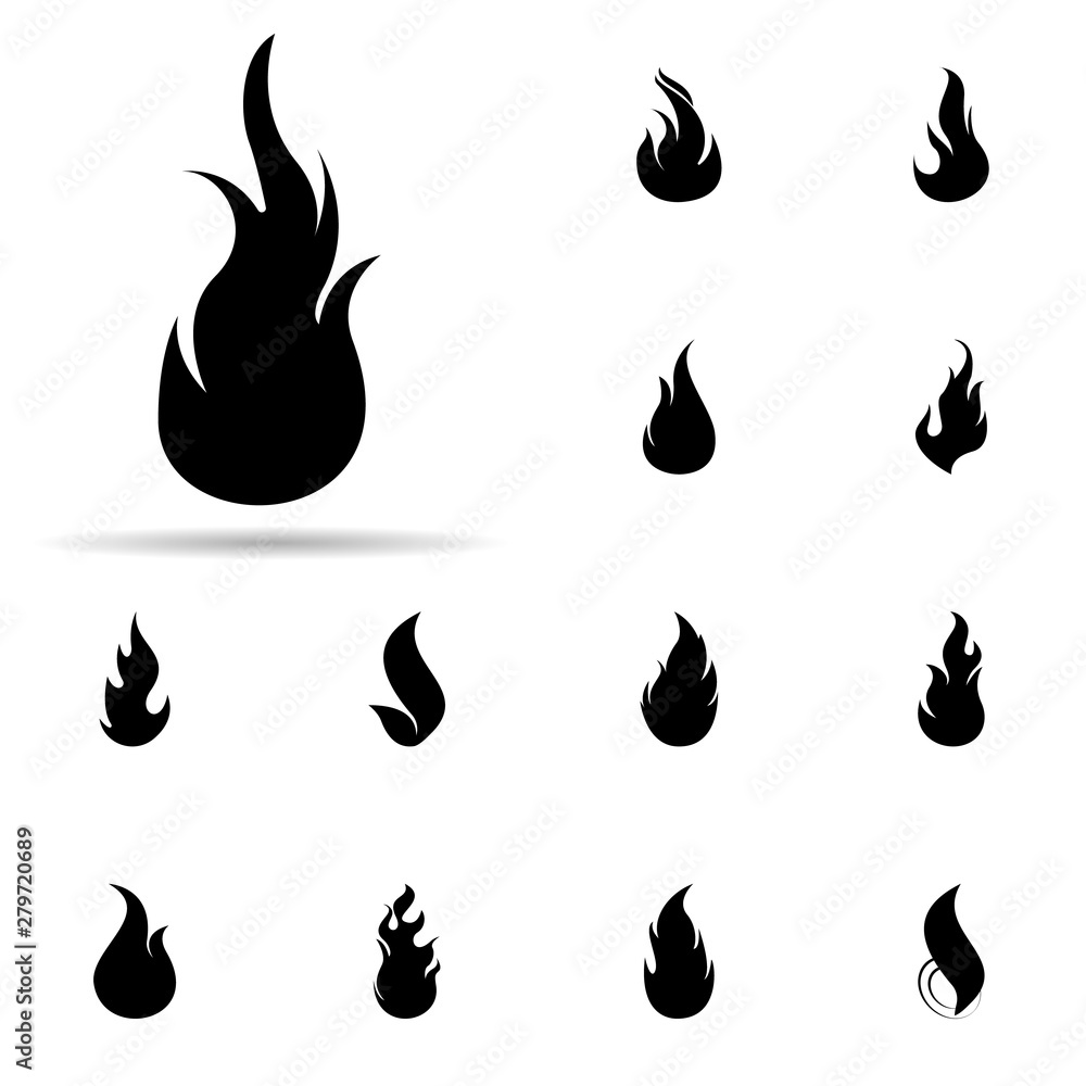 Poster fire, flame icon. universal set of fire for website design and development, app development