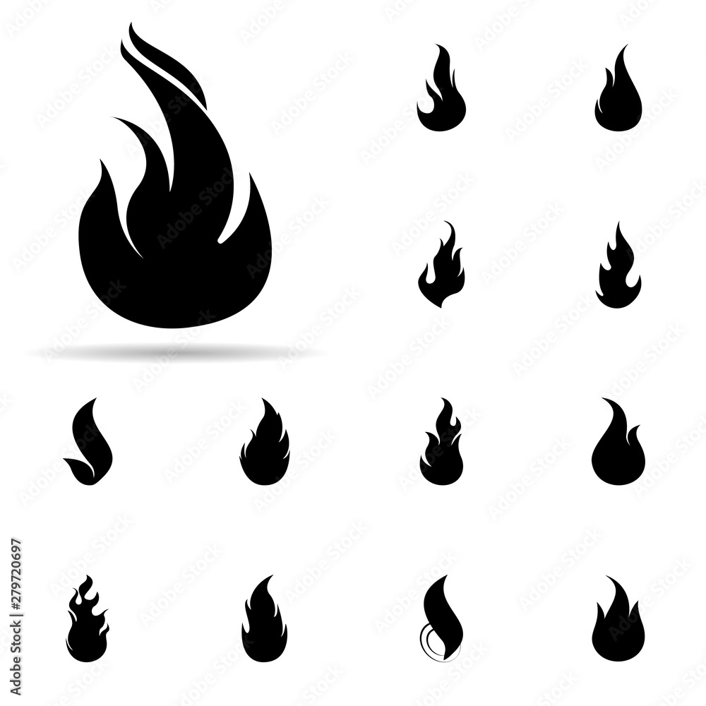 Poster fire, flame icon. universal set of fire for website design and development, app development