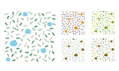 set of colourful patterns