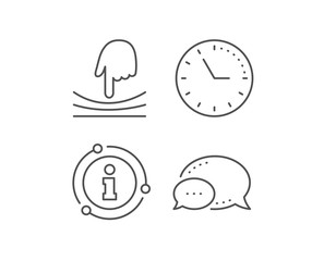 Elastic line icon. Chat bubble, info sign elements. Resilience material sign. Linear elastic outline icon. Information bubble. Vector