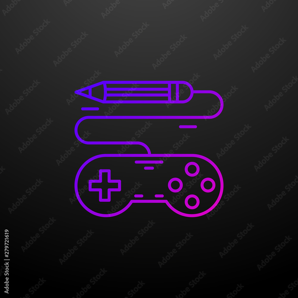 Poster game concept outline nolan icon. elements of game development set. simple icon for websites, web des