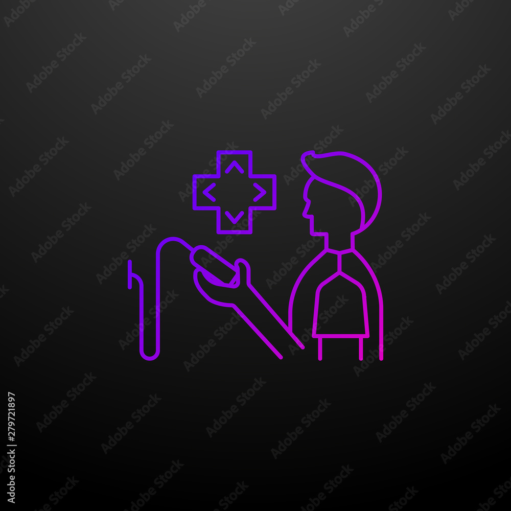Poster gamer outline nolan icon. elements of game development set. simple icon for websites, web design, mo