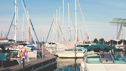 Hafen mit Booten am Bodensee