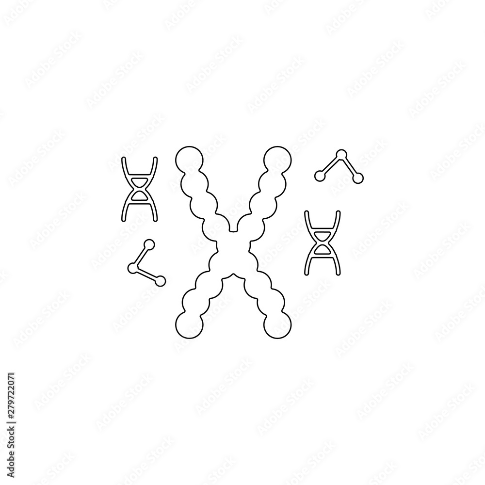 Aufkleber biological, chromosome, dna icon. element of genetics and bioenginnering for mobile concept and web 