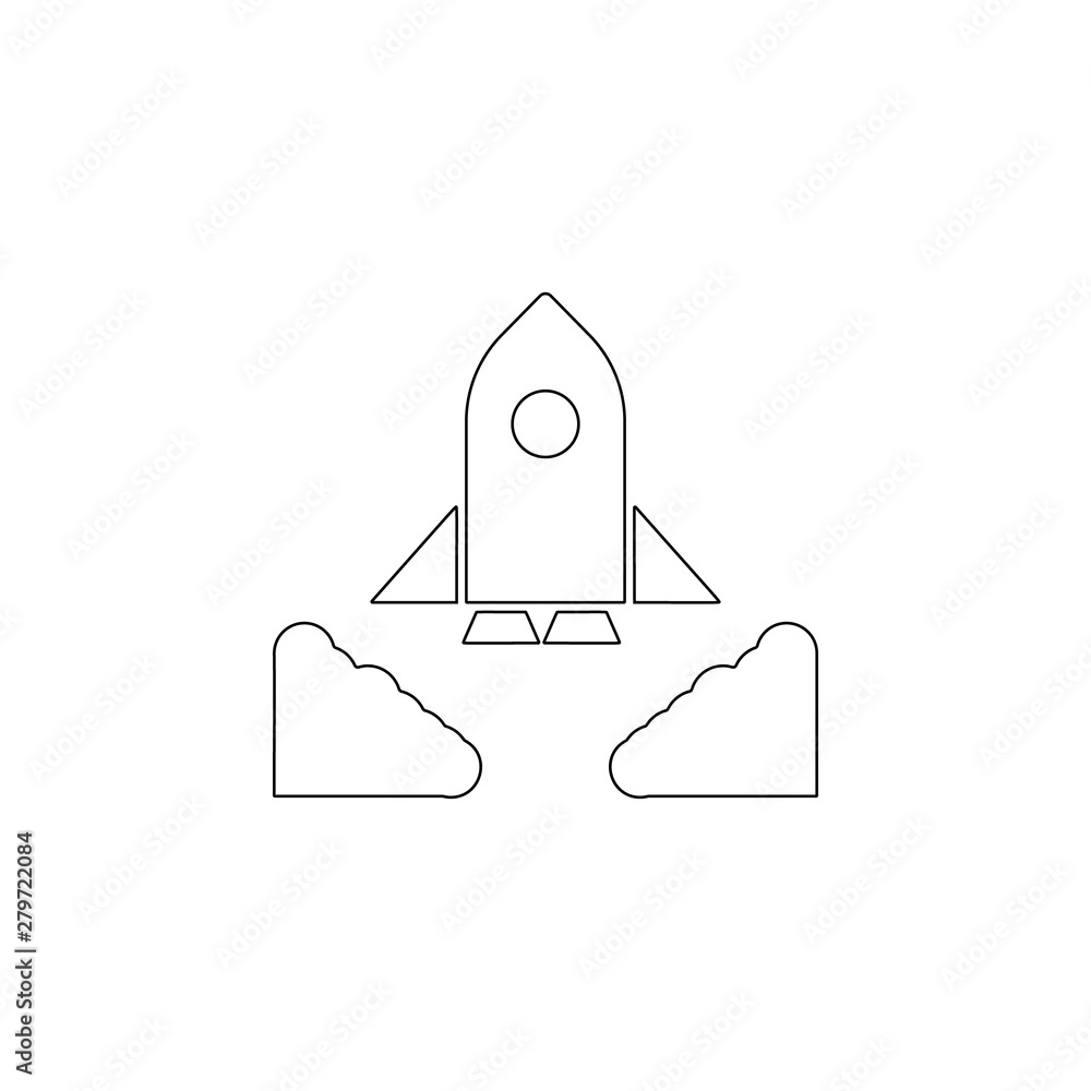 Poster rocket, seo icon. element of genetics and bioenginnering for mobile concept and web apps icon. outli