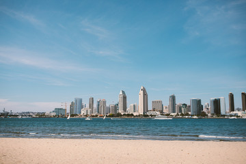 Fototapeta na wymiar City of San Diego Skyline across the bay