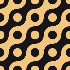 Seamless antique palette op art illusion rounds and waves pattern vector