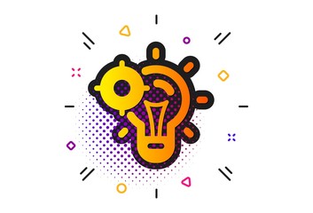 Web targeting sign. Halftone circles pattern. Seo idea icon. Traffic management symbol. Classic flat seo idea icon. Vector