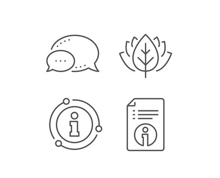 Technical information line icon. Chat bubble, info sign elements. Instruction sign. Linear technical info outline icon. Information bubble. Vector