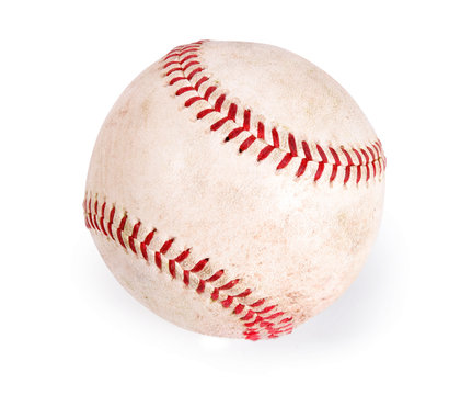 Close up of baseball isolated on white background